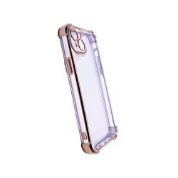 Funda de silicona rígida con lente de cámara Q Series para Apple iPhone 14 Plus Dorado